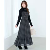 ブラック柄 | バイカラーリボンキャミワンピース | MAJESTIC LEGON 