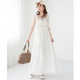 アイボリー柄 | 肩リボンキャミワンピース | MAJESTIC LEGON 