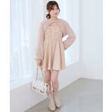 ピンクベージュ | ふわふわニット×ミニワンピセット | MAJESTIC LEGON 