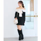 フロントビッグリボンニットミニワンピ | MAJESTIC LEGON  | 詳細画像4 