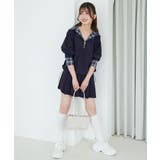 ネイビー | レイヤード風スウェットセットアップ | MAJESTIC LEGON 