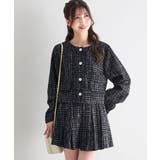 ブラック | ツイードフリンジジャケット | MAJESTIC LEGON 