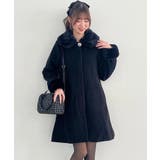 ブラック | 7wayファー×ビジューコート | MAJESTIC LEGON 