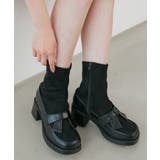 ブラック | リボンローファーコンビブーツ | MAJESTIC LEGON 