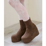 ブラウン | 厚底ストレッチショートブーツ | MAJESTIC LEGON 