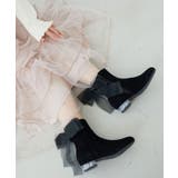 ブラック | ローヒール取り外しリボンブーツ | MAJESTIC LEGON 