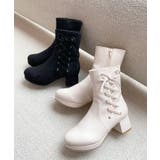 アイボリー | サイドレースアップストレッチブーツ | MAJESTIC LEGON 