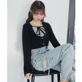 ブラック柄 | キャミ×シャギーショートカーデセット | MAJESTIC LEGON 