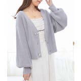 ブルー | キラキラモチーフビジューボタンカーデ | MAJESTIC LEGON 