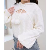 ポンポン付きフードケーブルニット | MAJESTIC LEGON  | 詳細画像18 