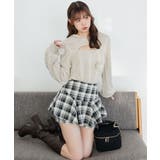 ベージュ | ポンポン付きフードケーブルニット | MAJESTIC LEGON 