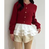 ゴールドボタンケーブルニットカーデ | MAJESTIC LEGON  | 詳細画像4 