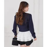 ゴールドボタンケーブルニットカーデ | MAJESTIC LEGON  | 詳細画像7 