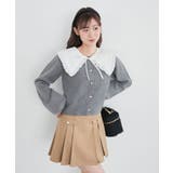 グレー | フリルカラーセットニットカーディガン | MAJESTIC LEGON 