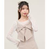 ピンクベージュ | ビッグリボンビジュービスチェ | MAJESTIC LEGON 