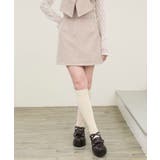 ピンクベージュ | ビジュー付き台形ミニスカパン | MAJESTIC LEGON 