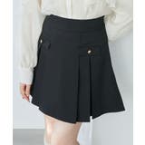 ブラック | ゴールドボタンプリーツミニスカパン | MAJESTIC LEGON 