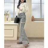 スリットビジューフレアデニムパンツ | MAJESTIC LEGON  | 詳細画像31 