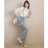 スリットビジューフレアデニムパンツ | MAJESTIC LEGON  | 詳細画像4 