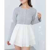 L／グレー | ニットドッキングティアードミニワンピ | MAJESTIC LEGON 
