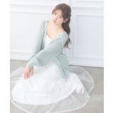 L/グリーン | レースアップスカシ柄ミディカーデ | MAJESTIC LEGON