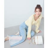 サックス | パール×レーススリットデニム | MAJESTIC LEGON 