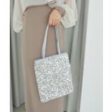 シルバー | スパンコールサテントート | MAJESTIC LEGON 