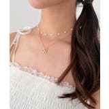 パール×リボンモチーフ2連ネックレス | MAJESTIC LEGON  | 詳細画像3 