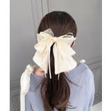 アイボリー | ボリュームリボンヘアクリップ | MAJESTIC LEGON 