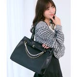 ブラック | パールチェーン2WAYトートバッグ | MAJESTIC LEGON 