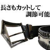 FUGA スタッズパイソンベルト 希少 パイソン＆フラワースタッズベルト 【ブラック】