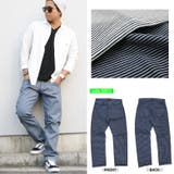 メンズ パンツ ヒッコリー ヒッコリーストライプパンツリ アルコンテンツ | Maqua-store | 詳細画像4 