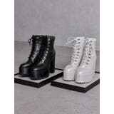 shiny lace upタンクソールショートブーツ | GYDA | 詳細画像1 