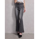 ハイウエストBACKレースアップフレアデニムパンツ | GYDA | 詳細画像1 