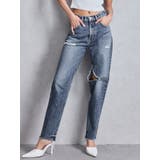 ハイウエストVintage Edge ダメージストレートデニムパンツ | GYDA | 詳細画像1 