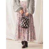 ベビーピンク | ヴィンテージフラワーティアードスカート | MERCURYDUO