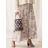 ベージュ | ヴィンテージフラワーティアードスカート | MERCURYDUO