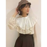 付け襟ヘリンボーンプリントブラウス | MERCURYDUO | 詳細画像3