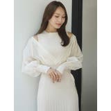 異素材ドッキングフレアロングスリーブニットワンピース | MERCURYDUO | 詳細画像33