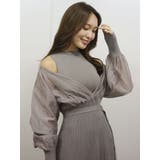 異素材ドッキングフレアロングスリーブニットワンピース | MERCURYDUO | 詳細画像44