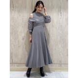 異素材ドッキングフレアロングスリーブニットワンピース | MERCURYDUO | 詳細画像47