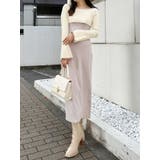 3WAY配色ストラップバッククロスロングスリーブワンピース[品番