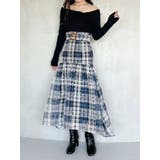 ネイビー | カラーチェックティアードドッキングワンピース | MERCURYDUO