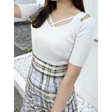 オフホワイト | ナローストラップバックスリットリブニット | MERCURYDUO