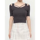 チャコールグレー | ナローストラップバックスリットリブニット | MERCURYDUO