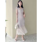 バイカラーシースルーヘムニットワンピース | MERCURYDUO | 詳細画像12