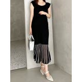 バイカラーシースルーヘムニットワンピース | MERCURYDUO | 詳細画像15