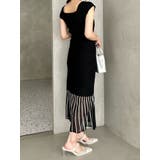 バイカラーシースルーヘムニットワンピース | MERCURYDUO | 詳細画像18