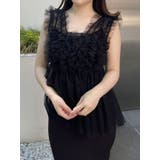 ブラック | チュールフリルチュニックブラウス | MERCURYDUO