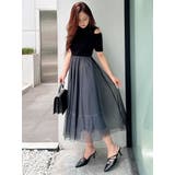 チュールドッキングオープンショルダーワンピース | MERCURYDUO | 詳細画像22 